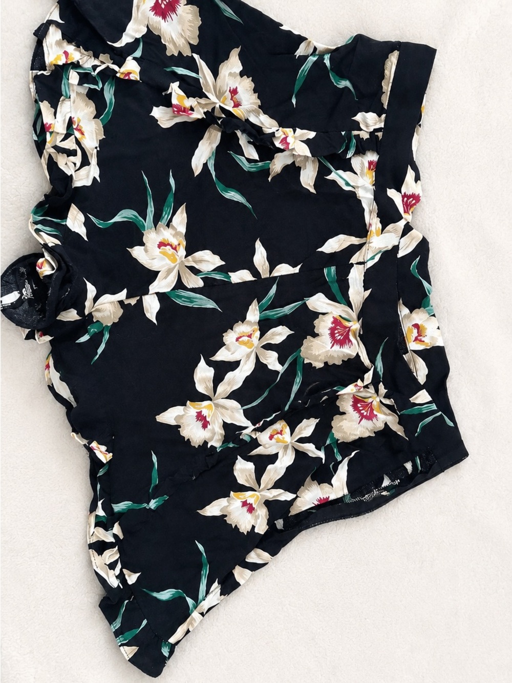 Zara Black Floral Print Women's Shorts